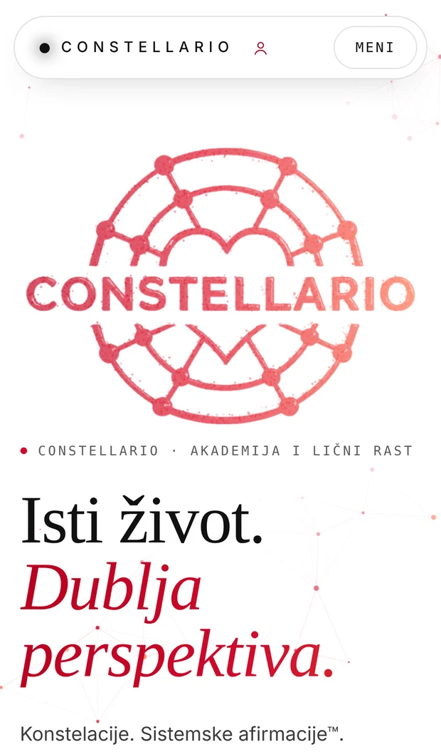 Aplikacija Moj Constellario, početni ekran