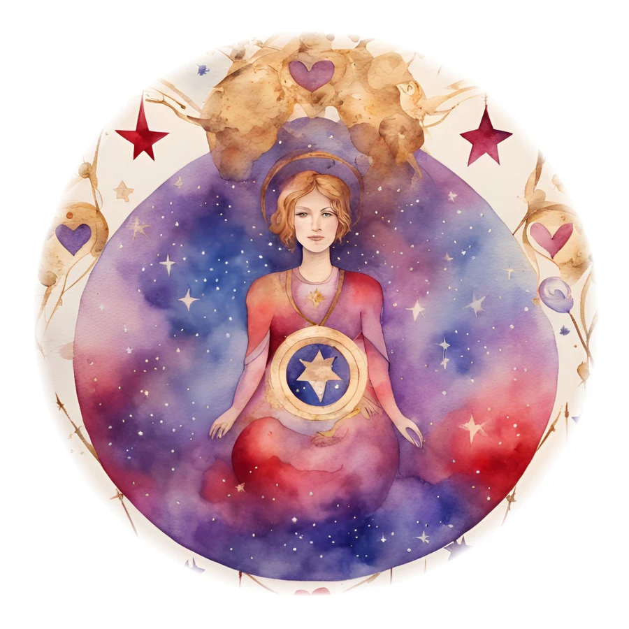 水彩：星环中的女性
